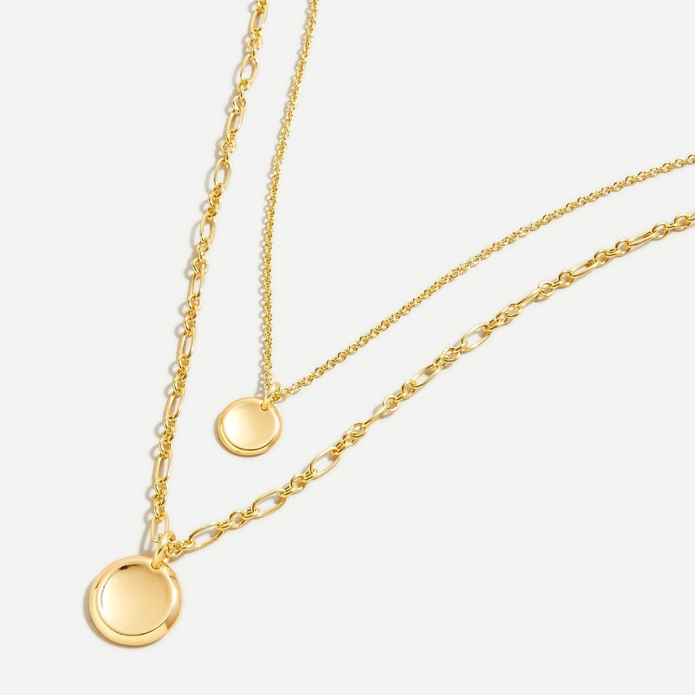 J CREW LAYERED GOLD TONE COIN NECKLACE NWT